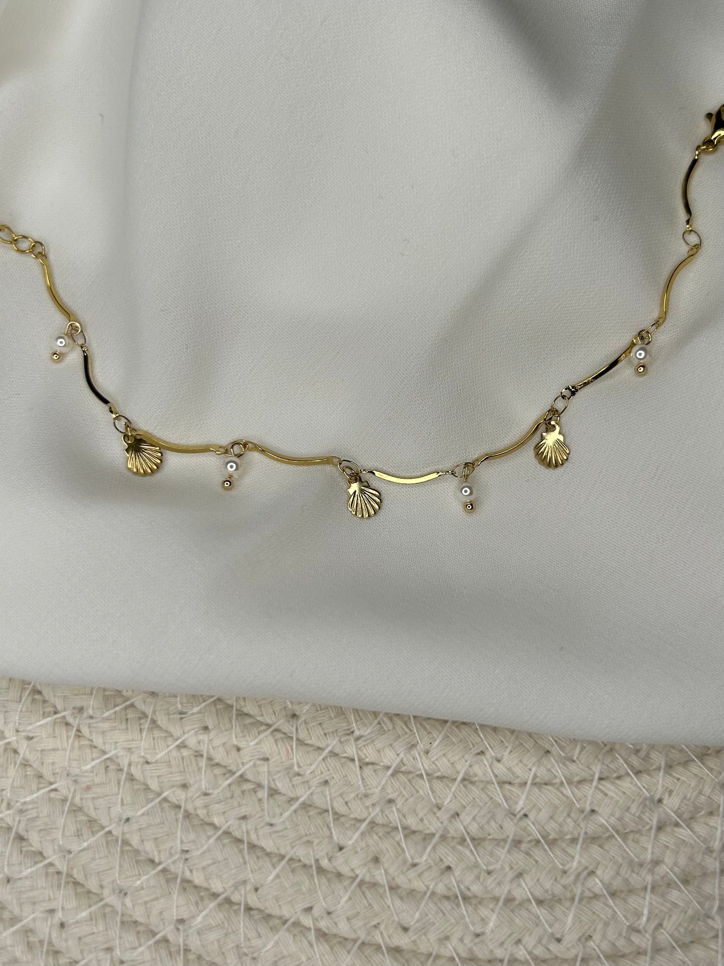 Chaîne de cheville coquillage