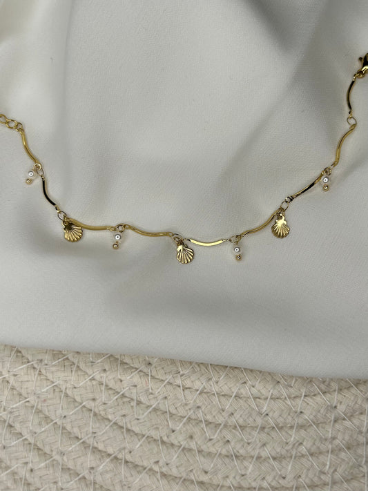 Chaîne de cheville coquillage